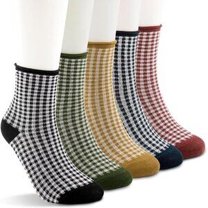 POMIJIAN Women’s Cotton Short Socks Cute Ruffle Ankle Thin Frilly Casual Dress